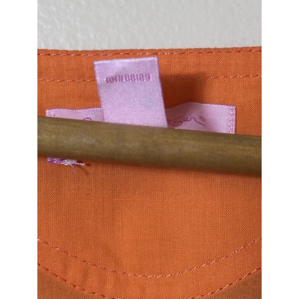 Lilly Pulitzer Top Womens Small Orange Embroidered Poplin Tunic Blouse Eyelet S - Picture 11 of 13